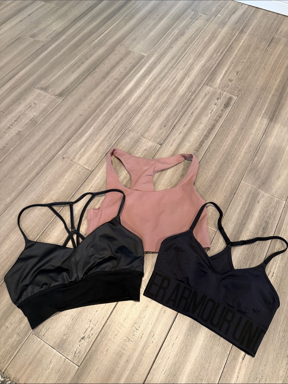 ALO, Under Armour Women’s Black & Dusty Rose Mixed Sports Bra Set